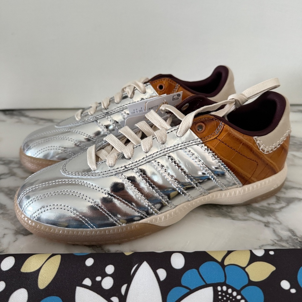 Adidas Originals Edition WALES BONNER Silver & Brown MN Samba Sneakers SZ US 7 - Picture 5 of 13